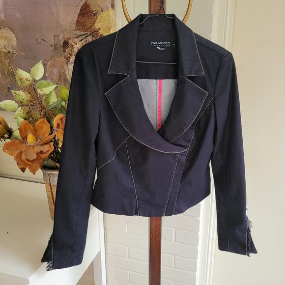 SOLD - Vintage Parasuco Dark Wash Jean Jacket US 10 - Picture 2 of 14